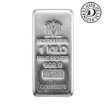 شمش نقره 1 کیلوگرمی عیار 999.9 مارمارا امارات (Marmara)